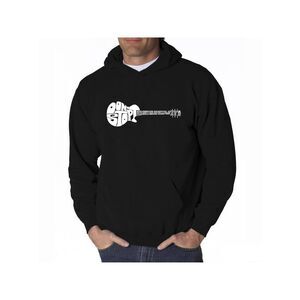 GILDAN Mens Black Printed Classic Fit Cotton Blend Hoodie M